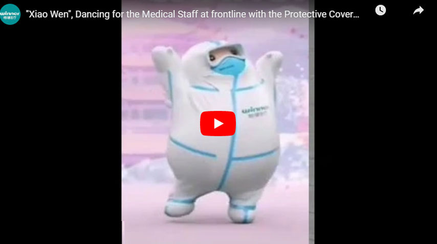 Xiao Wen Dancing For The Medical Staff At Frontline With The Protective Coverall And Respirator
