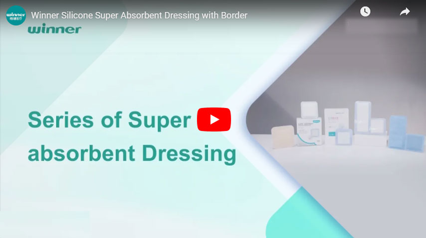 Silicone Super Absorbent Dressing with Border, Wound Care Products