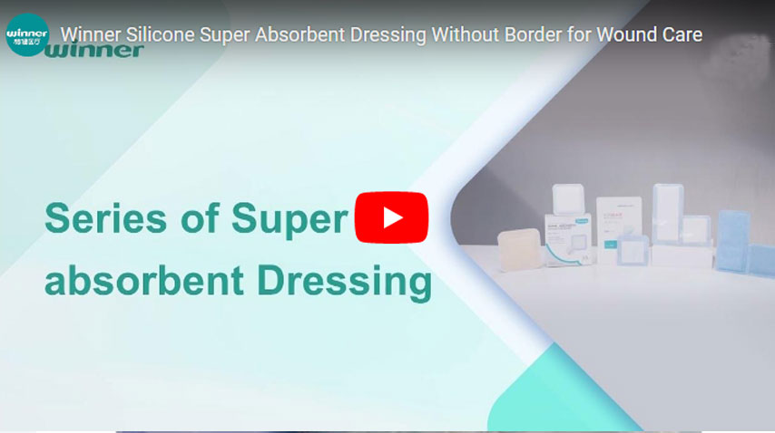 Winner Silicone Super Absorbent Dressing Without Border for Wound Care