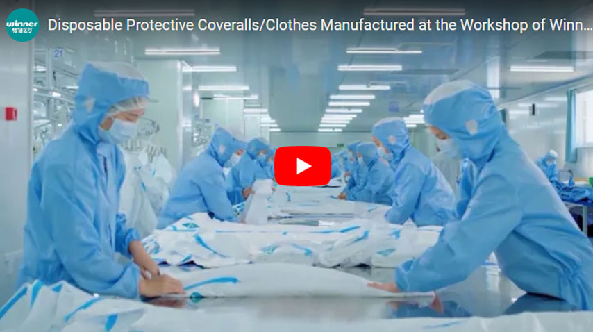 Disposable Protective Coveralls/Clothes Manufactured at the Workshop of Winner Medical