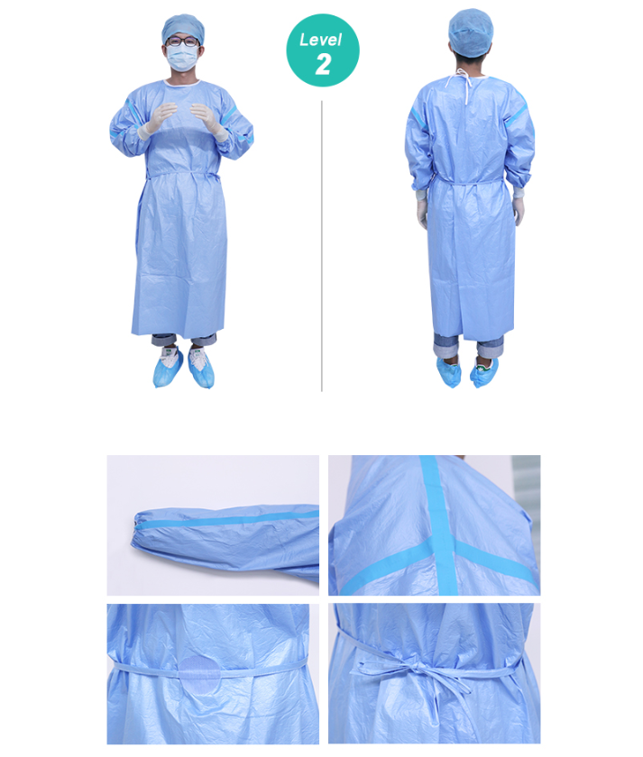 40 Pack Level 2 Disposable Isolation Gowns with Elastic Cuff LatexFree  NonWoven Fluid Resistant Non Medical Isolation Gown NonSurgical Gowns  Smock XL Protective Blue 4 Pack of 10  Amazonin Industrial 
