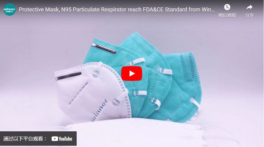 Protective Mask, N95 Particulate Respirator Reach FDA & CE Standard from Winner Medical